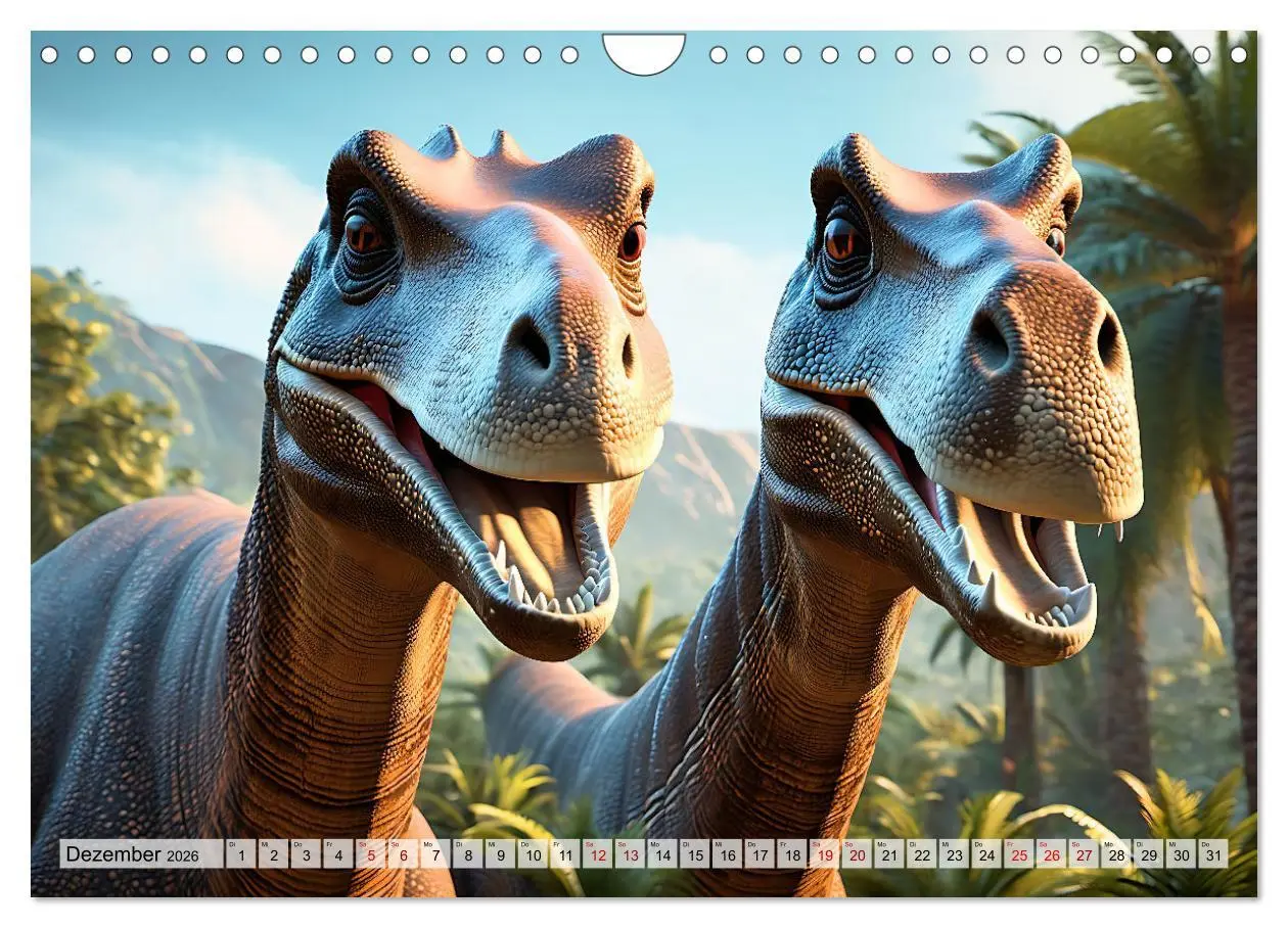 Bild: 9783457341247 | Dinosaurier - die Welt der Urzeitgiganten (Wandkalender 2026 DIN A4...
