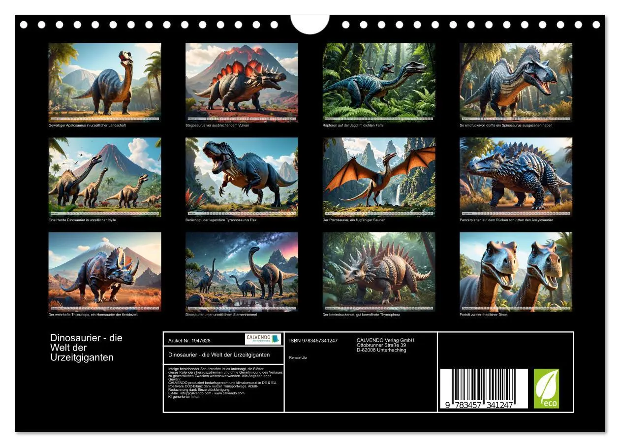 Bild: 9783457341247 | Dinosaurier - die Welt der Urzeitgiganten (Wandkalender 2026 DIN A4...