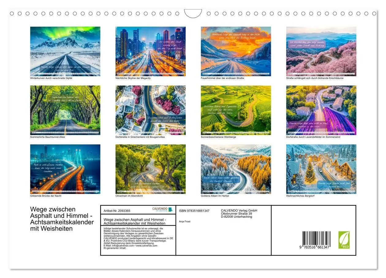 Bild: 9783516661347 | Wege zwischen Asphalt und Himmel - Achtsamkeitskalender mit...