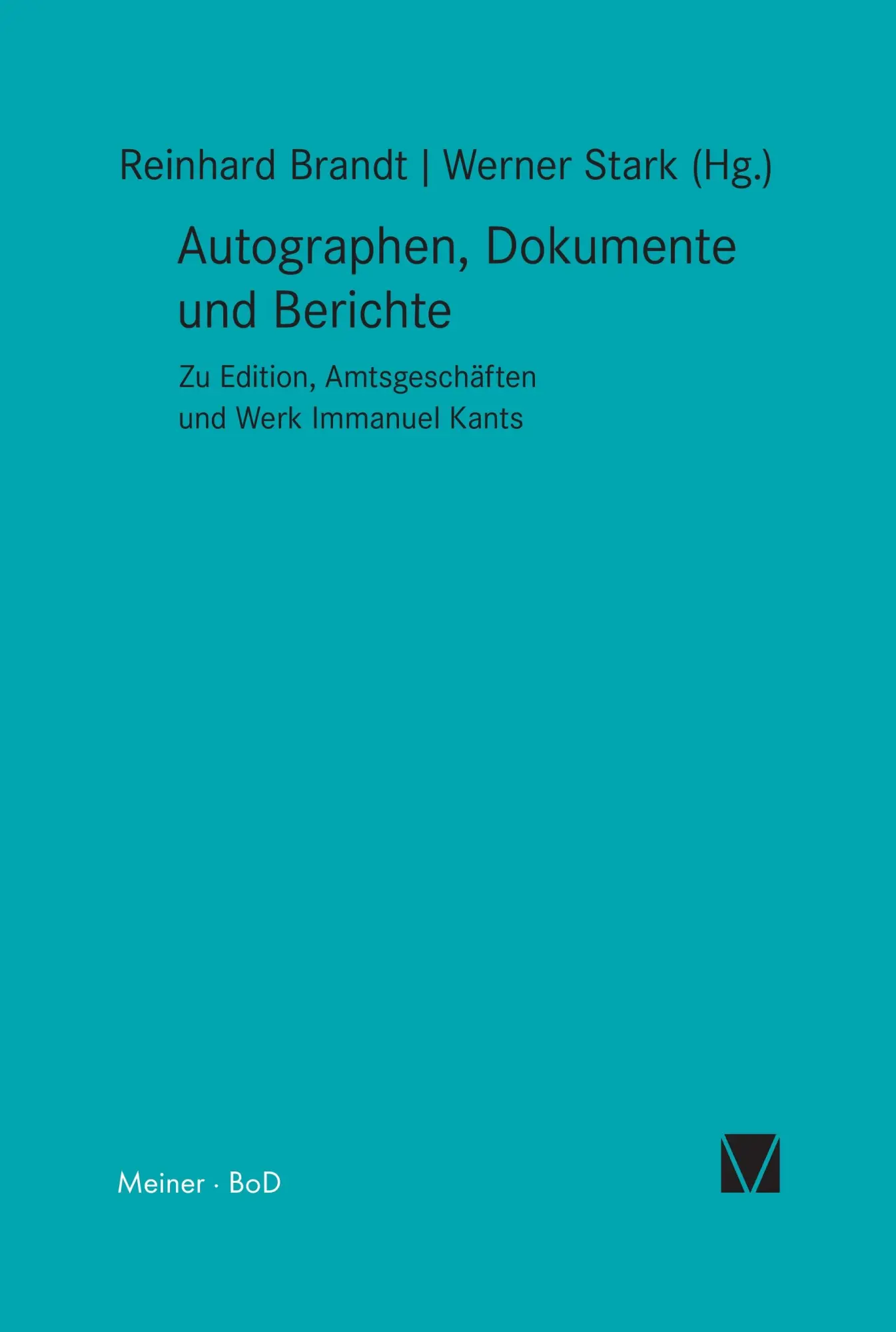 Cover: 9783787311347 | Autographen, Dokumente und Berichte | Werner Stark (u. a.) | Buch