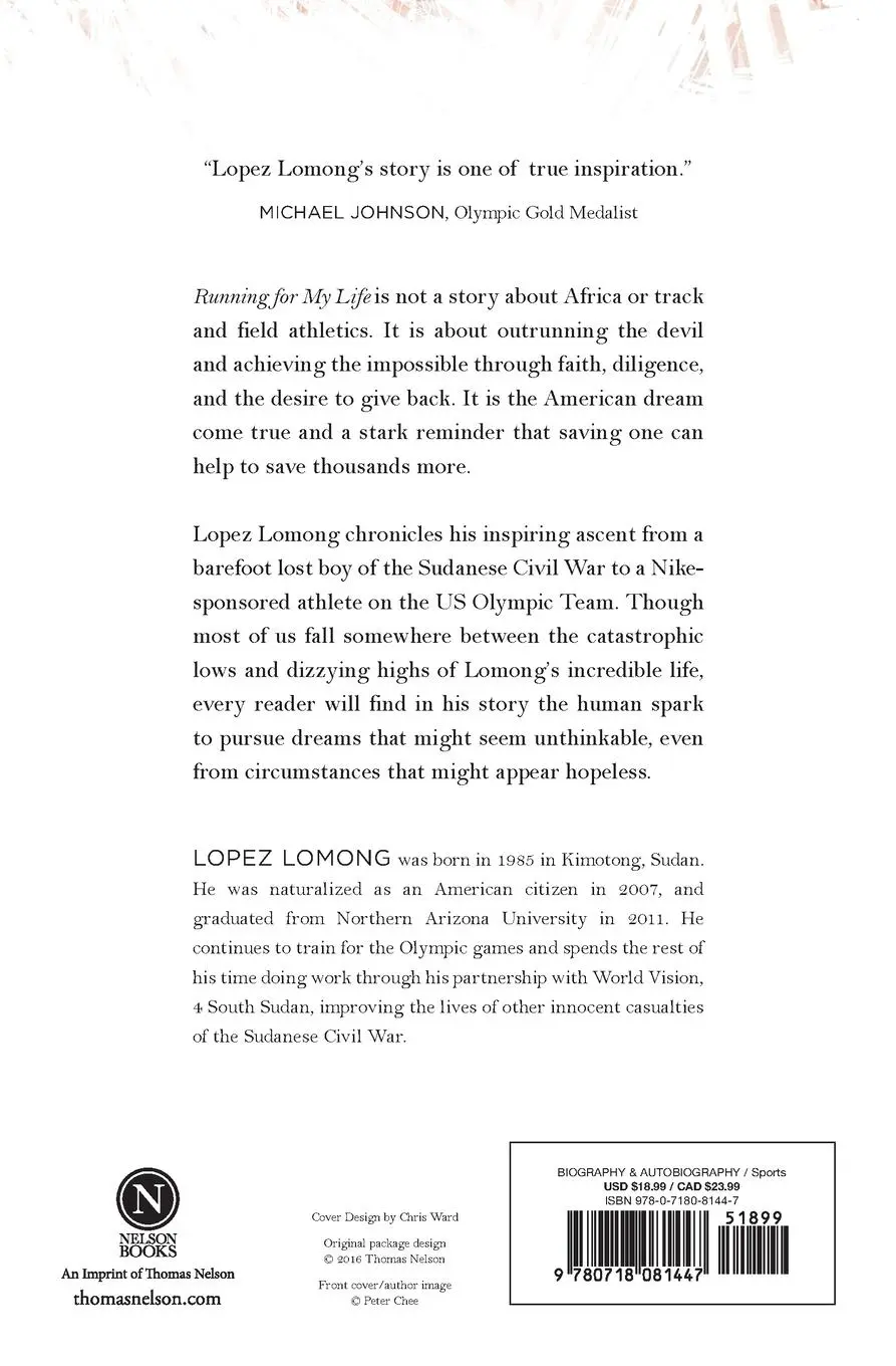 Rückseite: 9780718081447 | Running for My Life | Lopez Lomong | Taschenbuch | Englisch | 2016