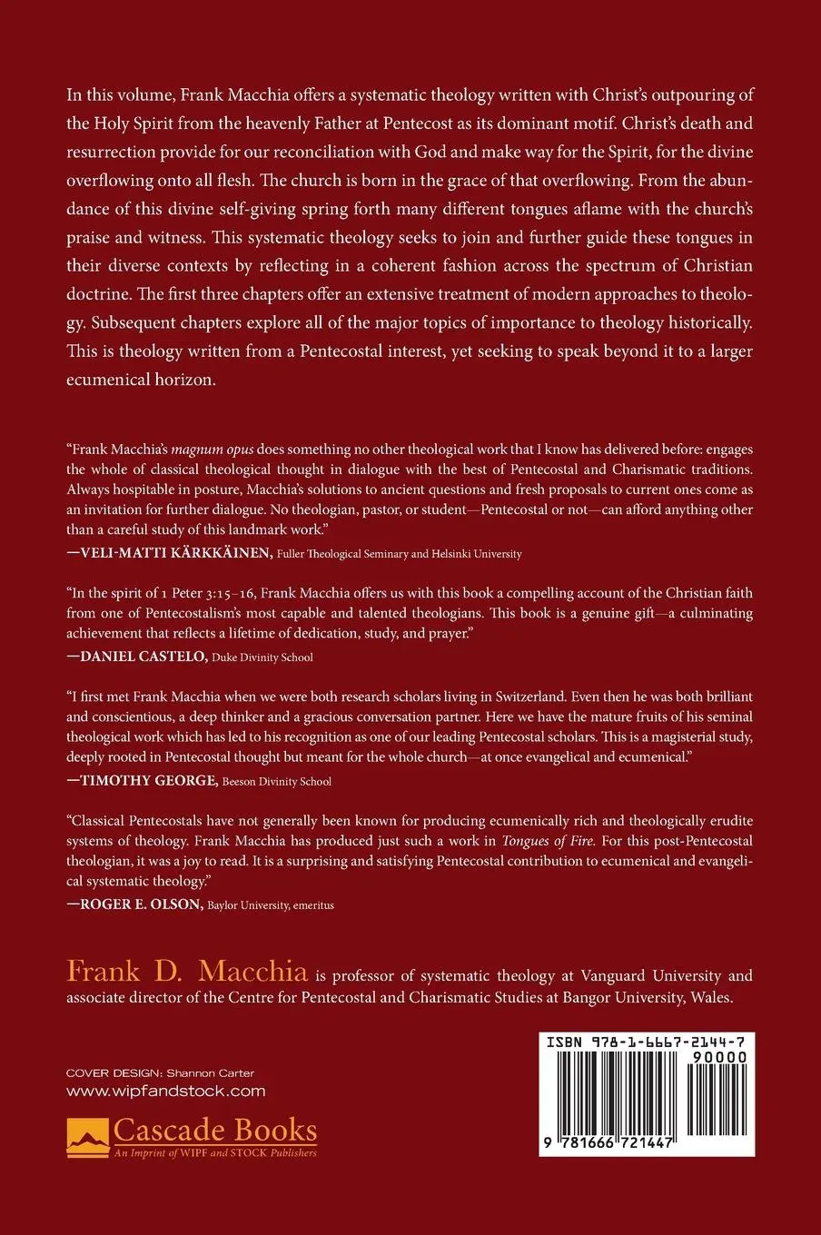 Rückseite: 9781666721447 | Tongues of Fire | Frank D. Macchia | Buch | Englisch | 2023