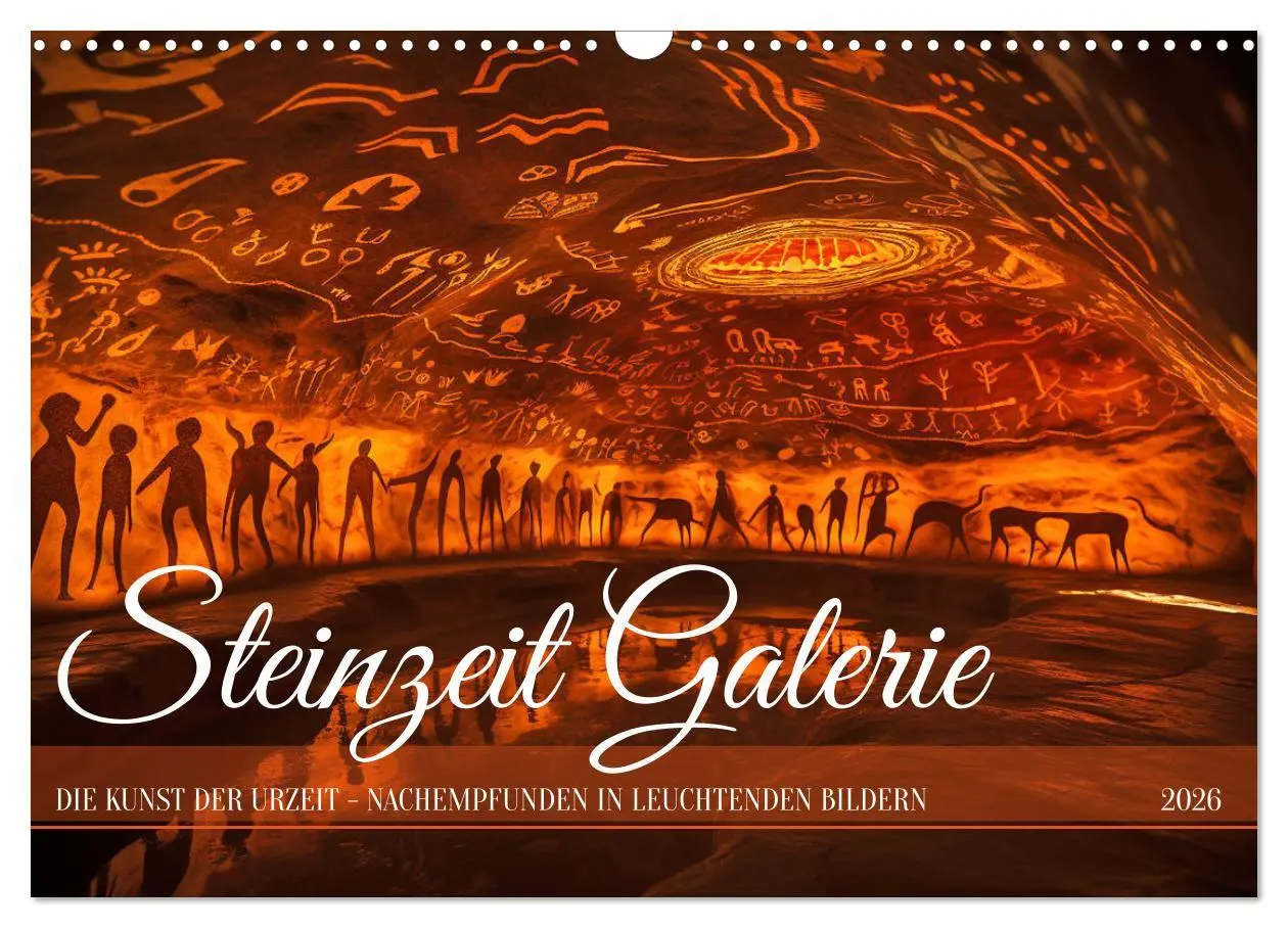Cover: 9783457491447 | Steinzeit Galerie (Wandkalender 2026 DIN A3 quer), CALVENDO...