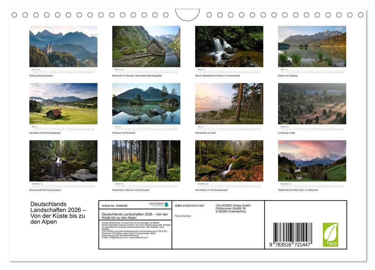 Bild: 9783516721447 | Deutschlands Landschaften 2026 - Von der Küste bis zu den Alpen...