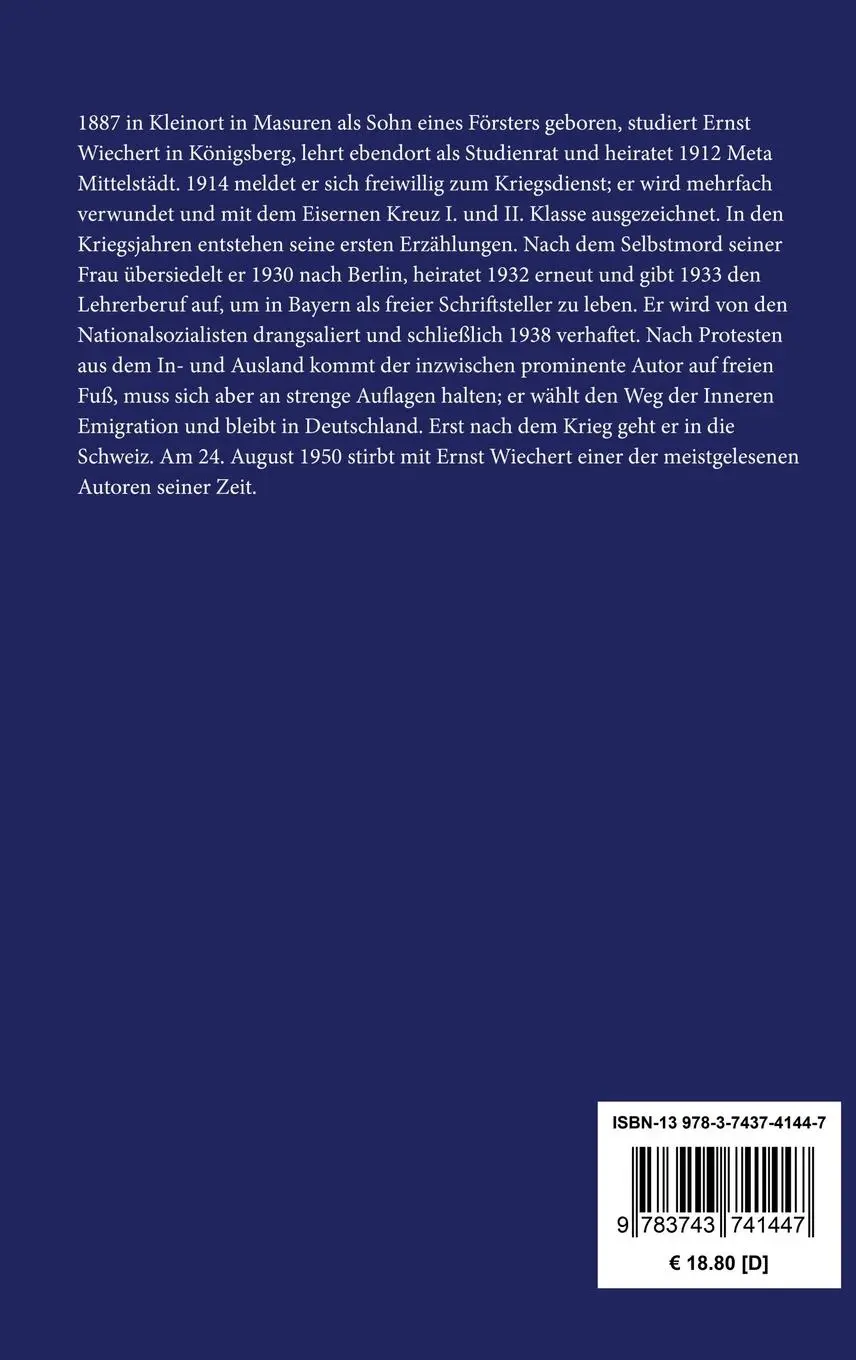 Rückseite: 9783743741447 | Der Exote | Roman | Ernst Wiechert | Buch | HC runder Rücken kaschiert