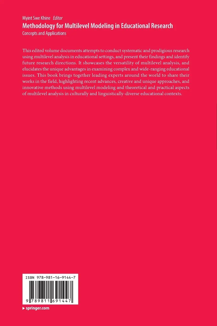 Rückseite: 9789811691447 | Methodology for Multilevel Modeling in Educational Research | Khine