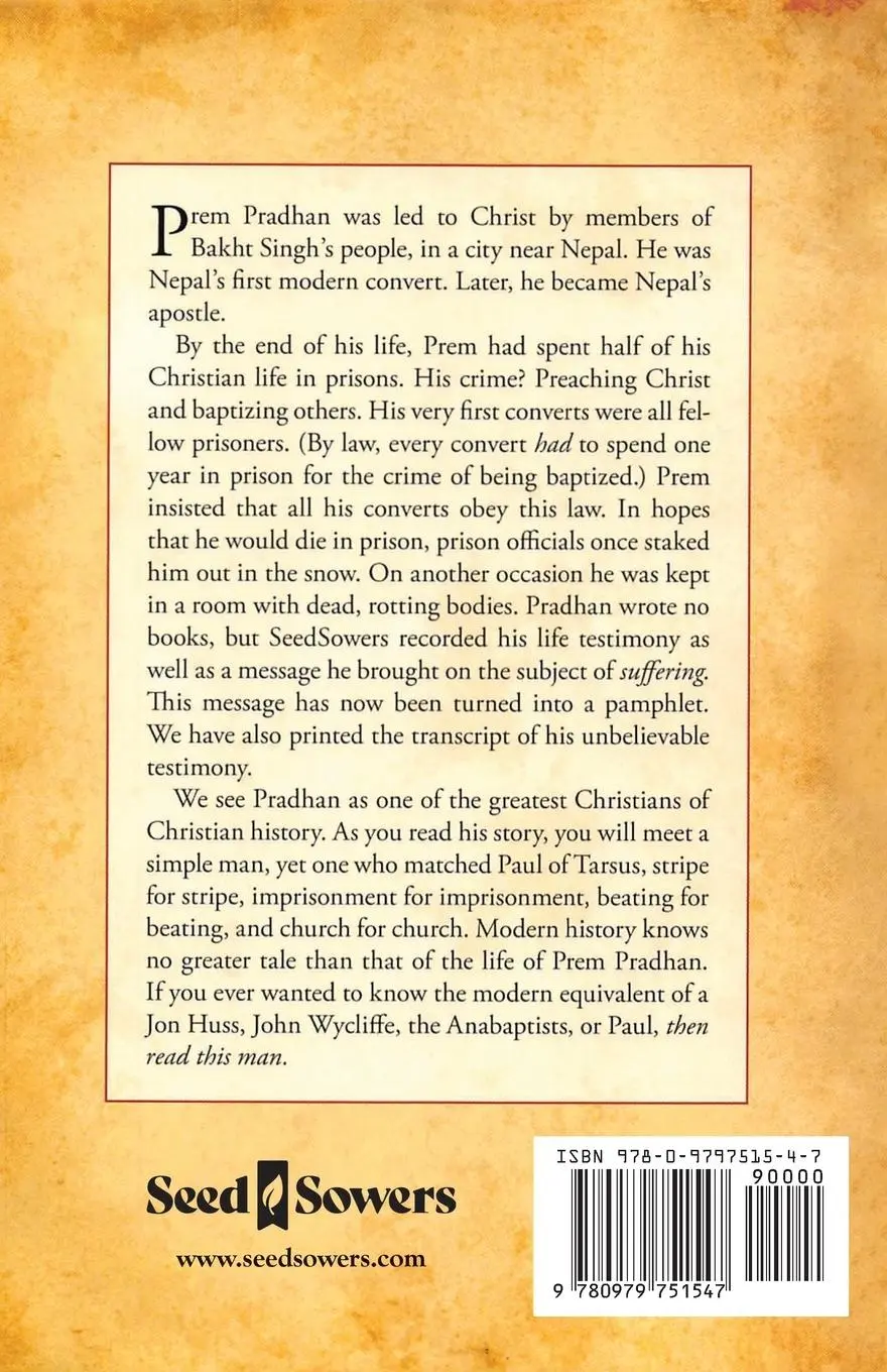 Rückseite: 9780979751547 | Prem Pradhan Apostle to Nepal | Prem Pradhan (u. a.) | Taschenbuch