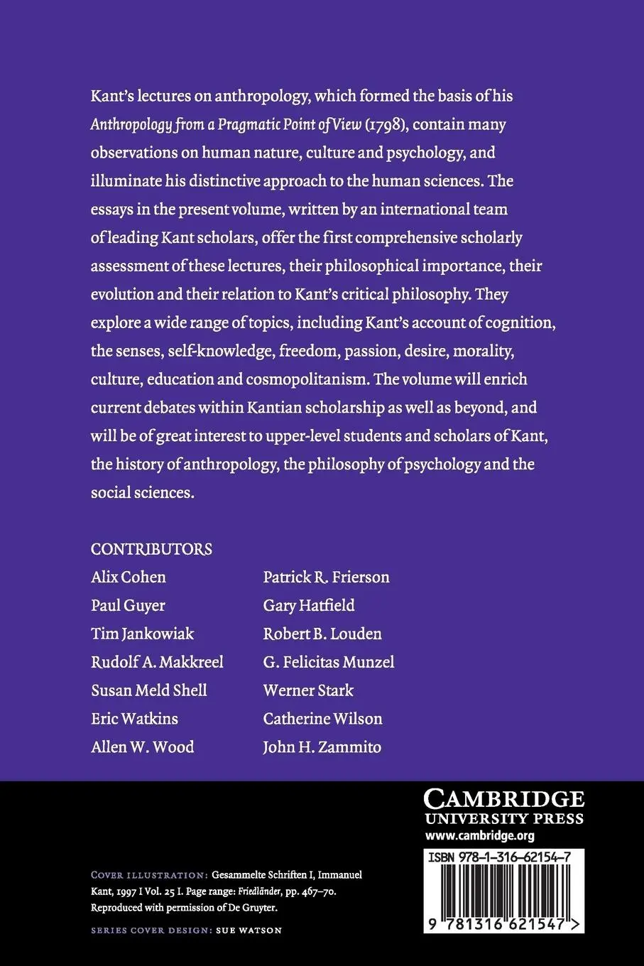 Rückseite: 9781316621547 | Kant's Lectures on Anthropology | Alix Cohen | Taschenbuch | Englisch