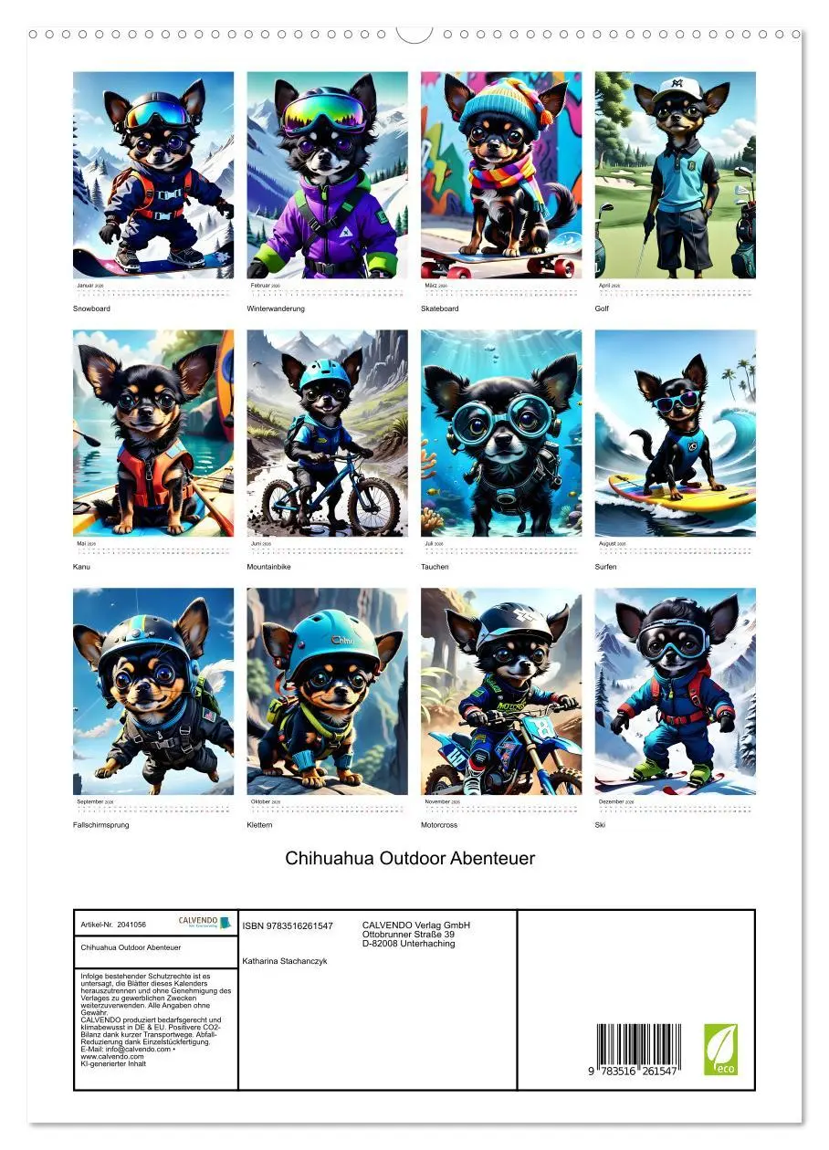 Bild: 9783516261547 | Chihuahua Outdoor Abenteuer (hochwertiger Premium Wandkalender 2026...