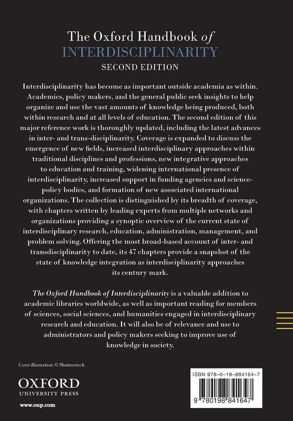 Rückseite: 9780198841647 | The Oxford Handbook of Interdisciplinarity | Robert Frodeman (u. a.)
