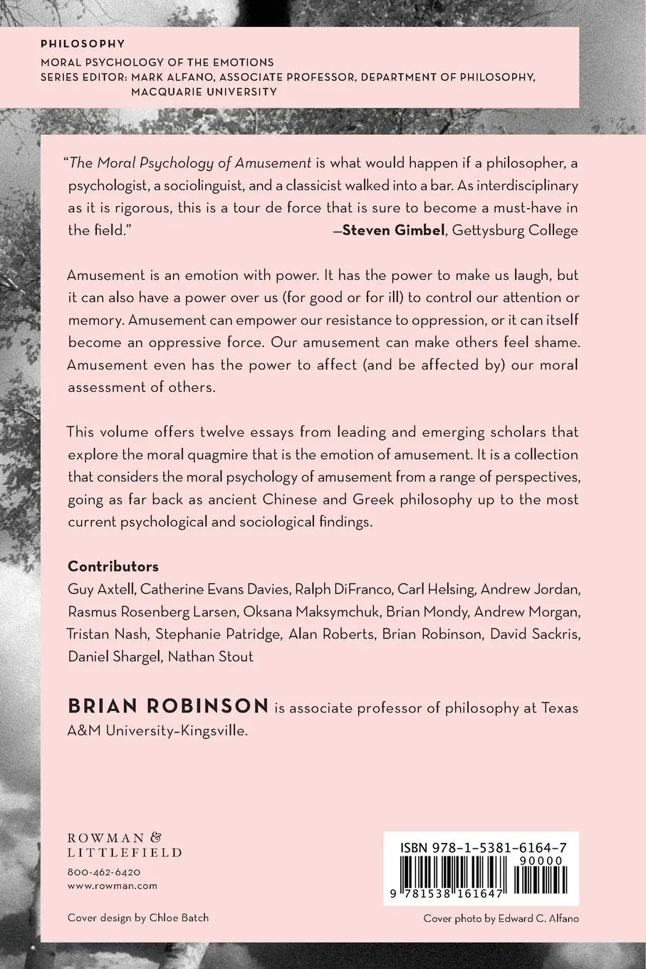 Rückseite: 9781538161647 | The Moral Psychology of Amusement | Brian Robinson | Taschenbuch