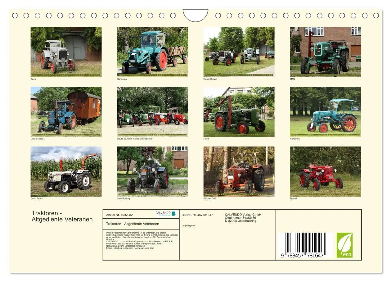 Bild: 9783457781647 | Traktoren - Altgediente Veteranen (Wandkalender 2026 DIN A4 quer),...