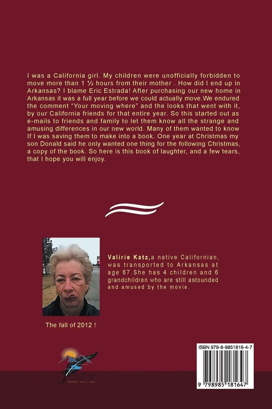 Rückseite: 9798985181647 | The News from Arkansas | Sense of Humor Required | Valerie Katz | Buch