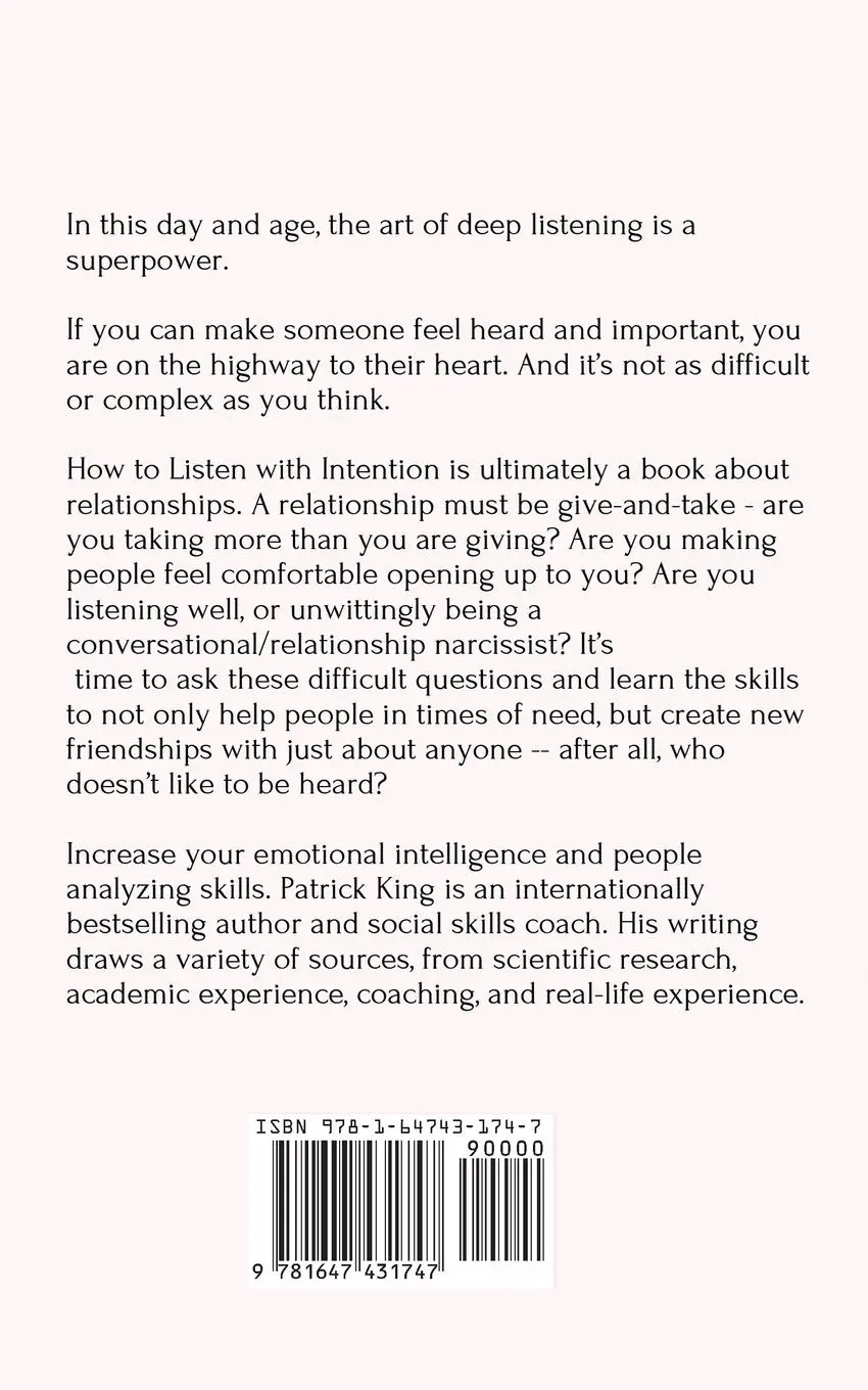 Rückseite: 9781647431747 | How to Listen with Intention | Patrick King | Taschenbuch | Englisch