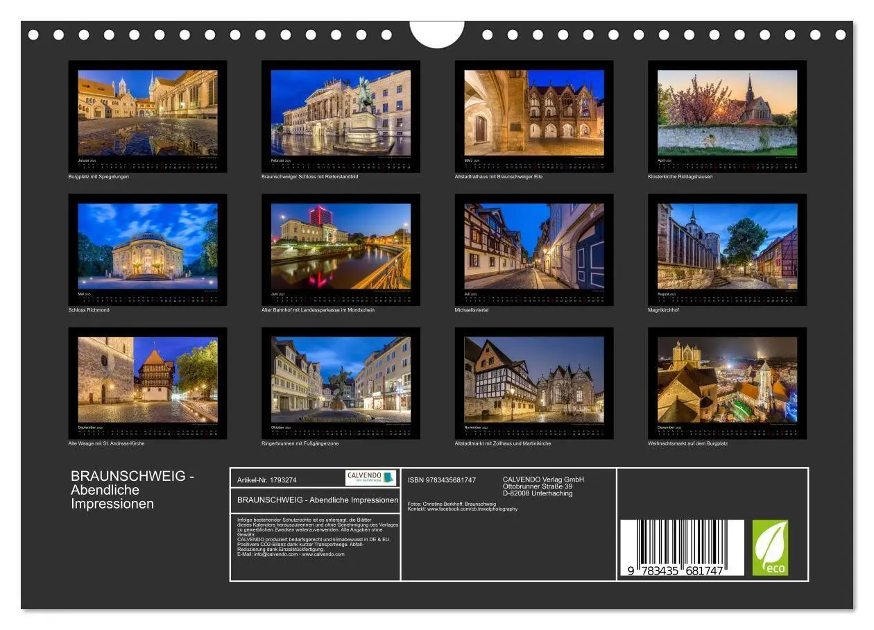 Bild: 9783435681747 | BRAUNSCHWEIG - Abendliche Impressionen (Wandkalender 2025 DIN A4...
