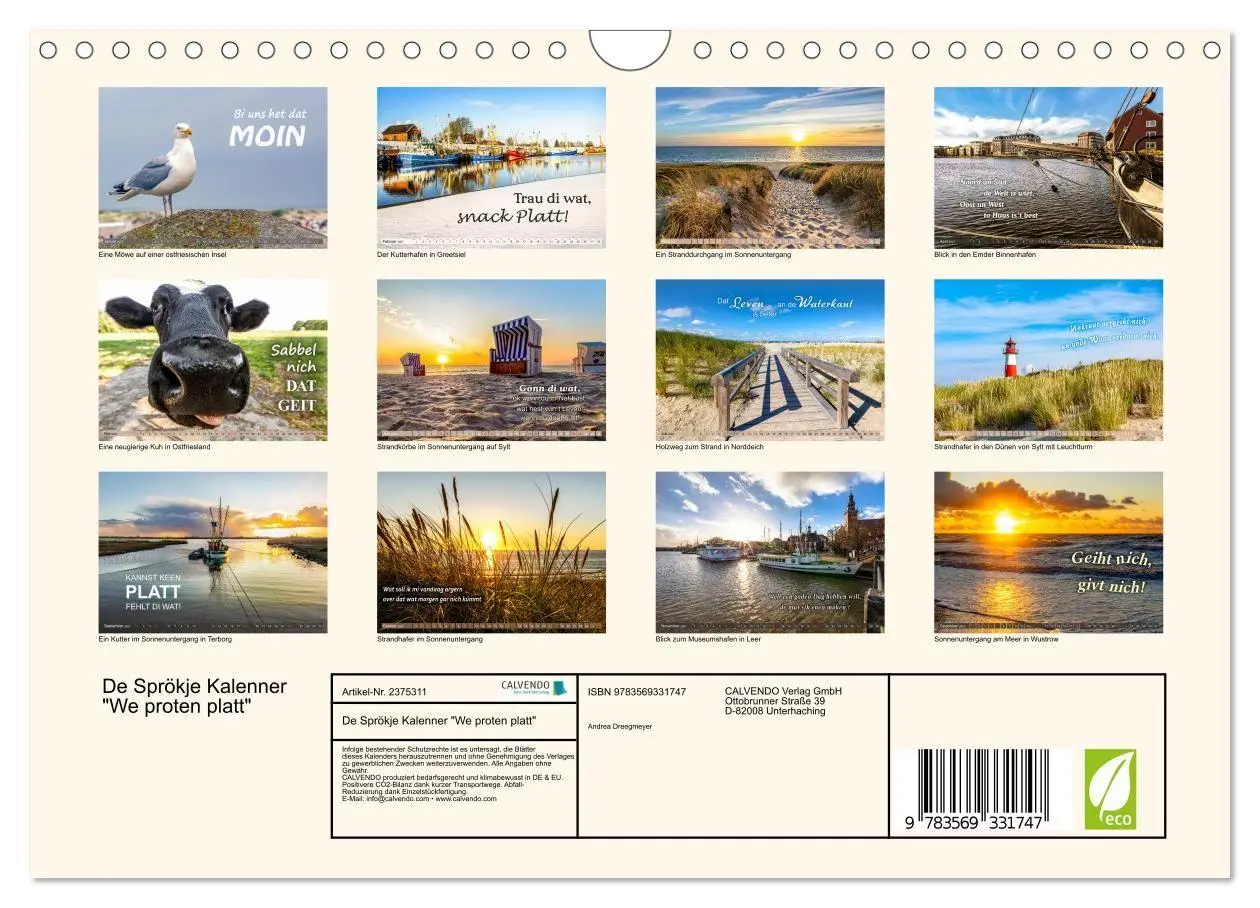 Bild: 9783569331747 | De Sprökje Kalenner "We proten platt" (Wandkalender 2027 DIN A4...