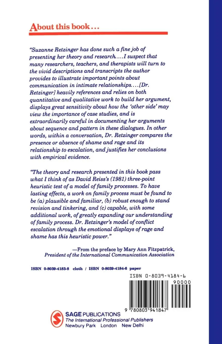 Rückseite: 9780803941847 | Violent Emotions | Shame and Rage in Marital Quarrels | Retzinger