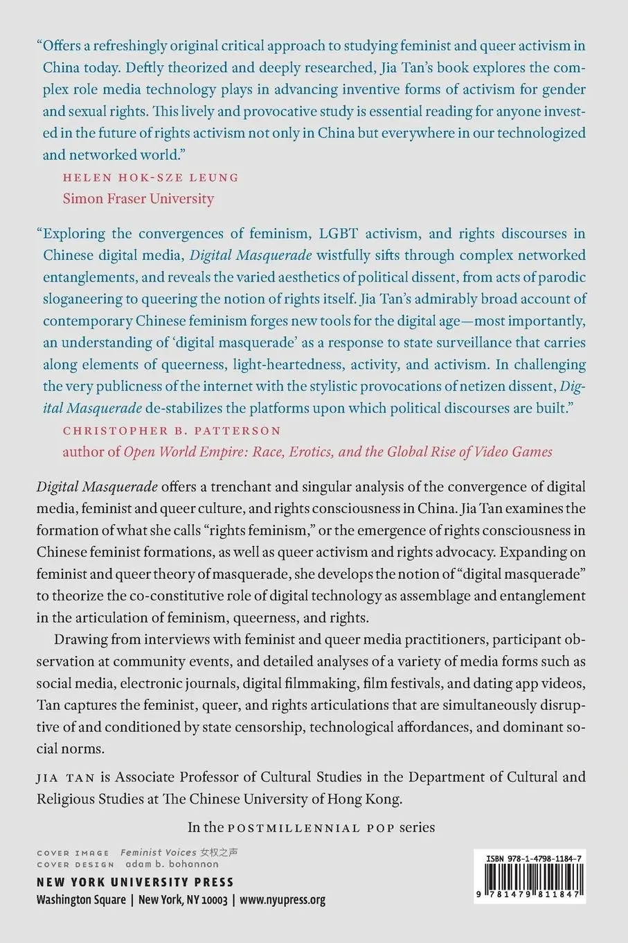 Rückseite: 9781479811847 | Digital Masquerade | Feminist Rights and Queer Media in China | Tan
