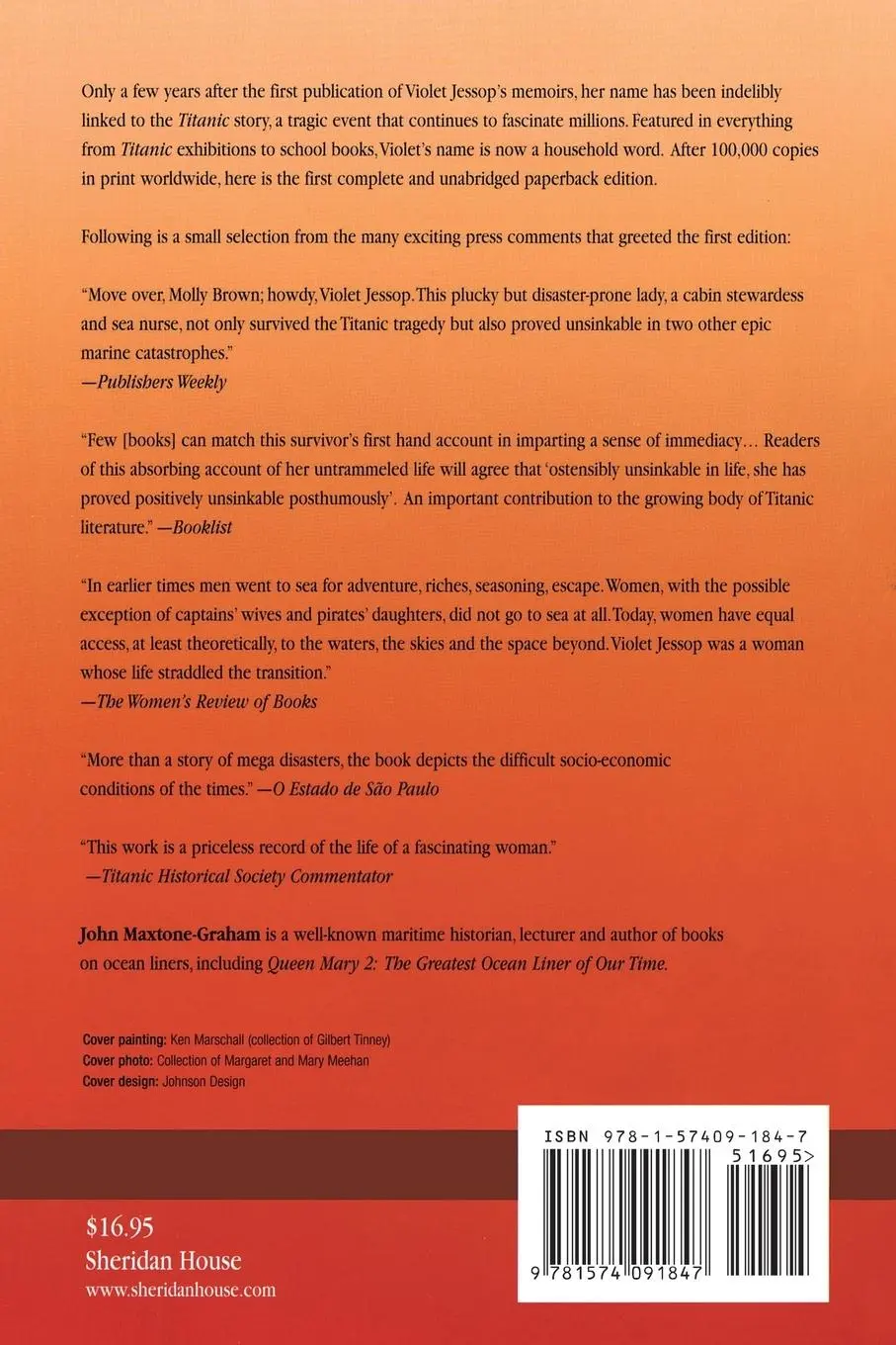 Rückseite: 9781574091847 | Titanic Survivor | Violet Jessop | Taschenbuch | Englisch | 2004