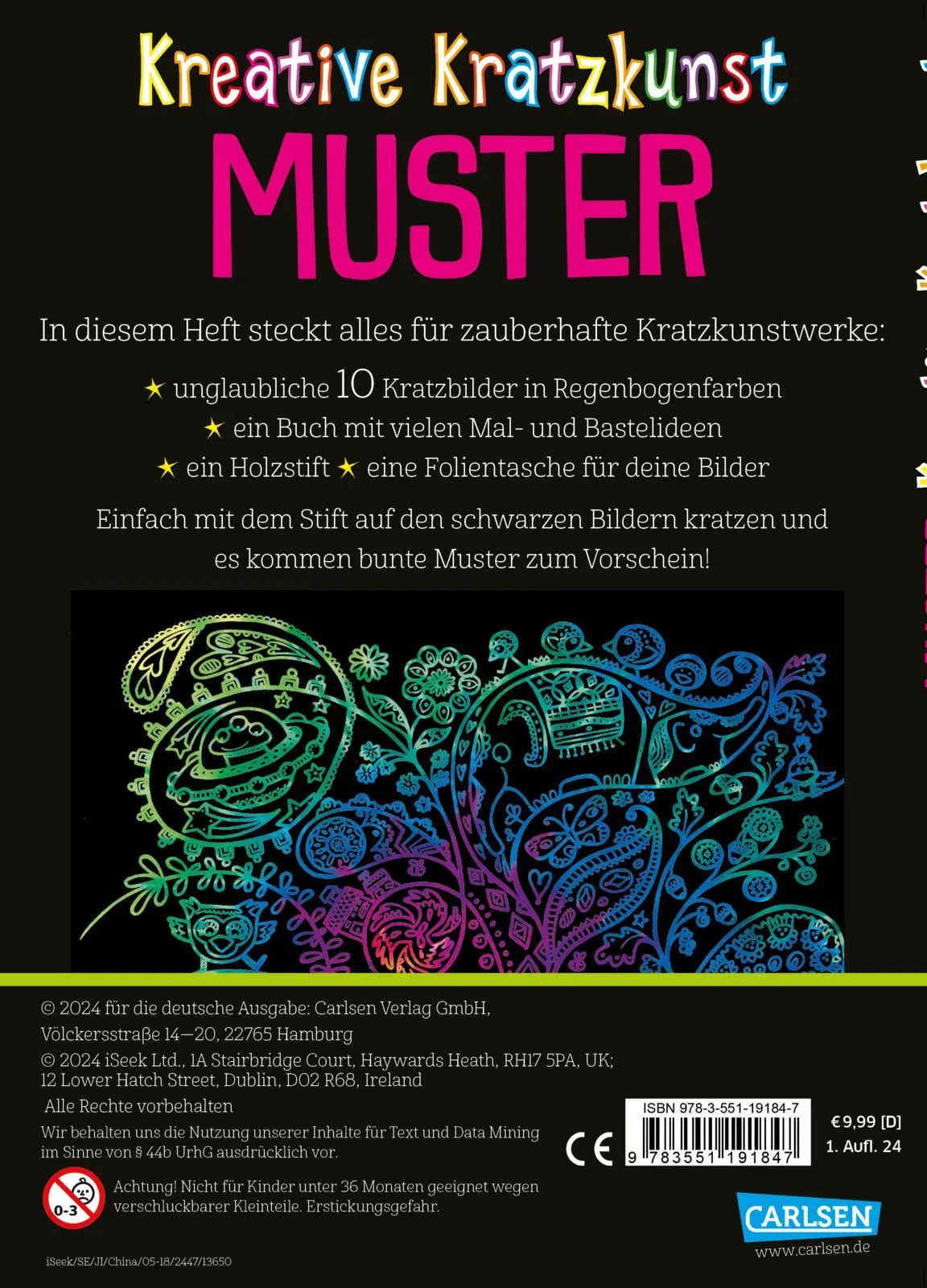 Rückseite: 9783551191847 | Kratzbilder für Kinder: Kreative Kratzkunst: Muster | Anton Poitier