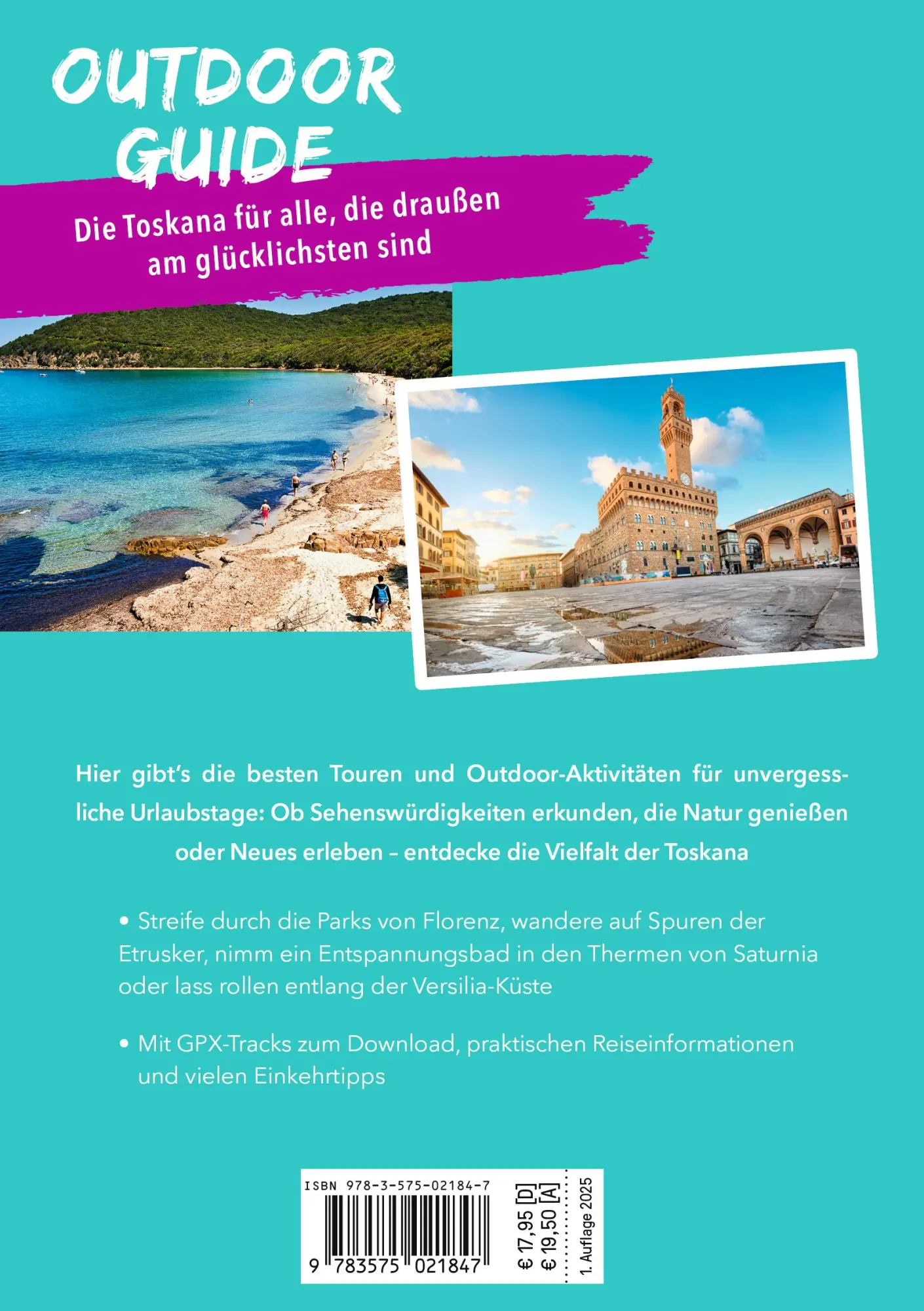 Rückseite: 9783575021847 | MARCO POLO OUTDOOR GUIDE Reiseführer Toskana | Maximilian Fleschhut