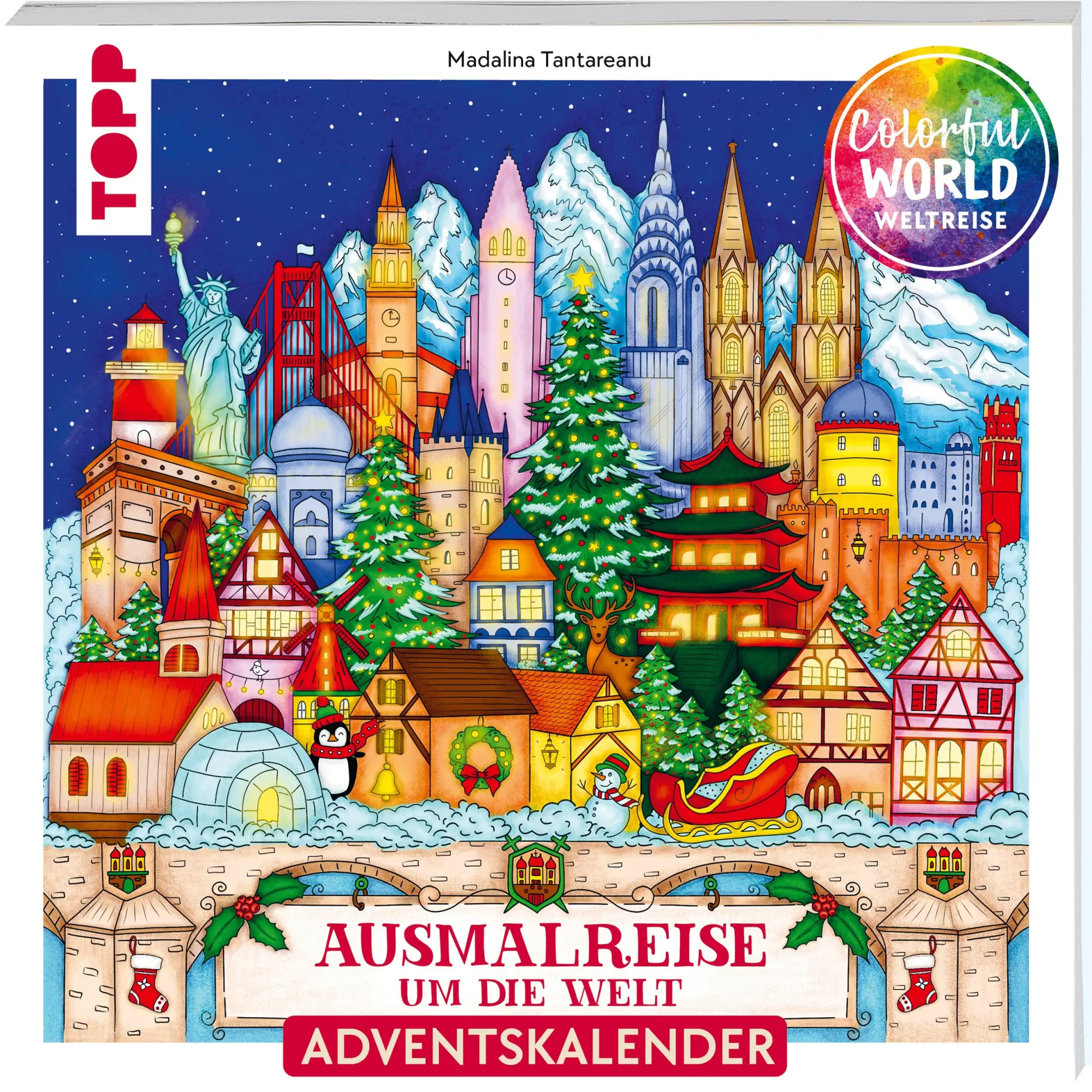 Cover: 9783735881847 | Colorful Christmas Weltreise - Weihnachtliche Ausmalreise um die Welt