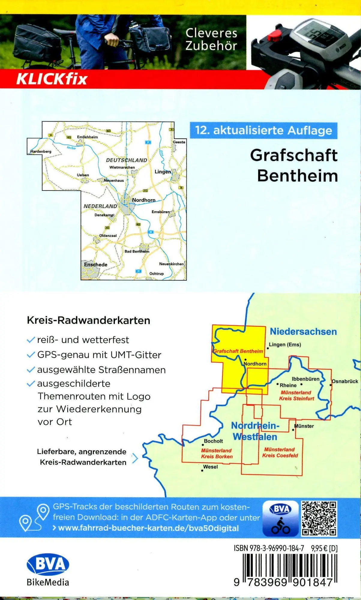 Bild: 9783969901847 | Radwanderkarte BVA Radwandern in der Grafschaft Bentheim 1:50.000,...