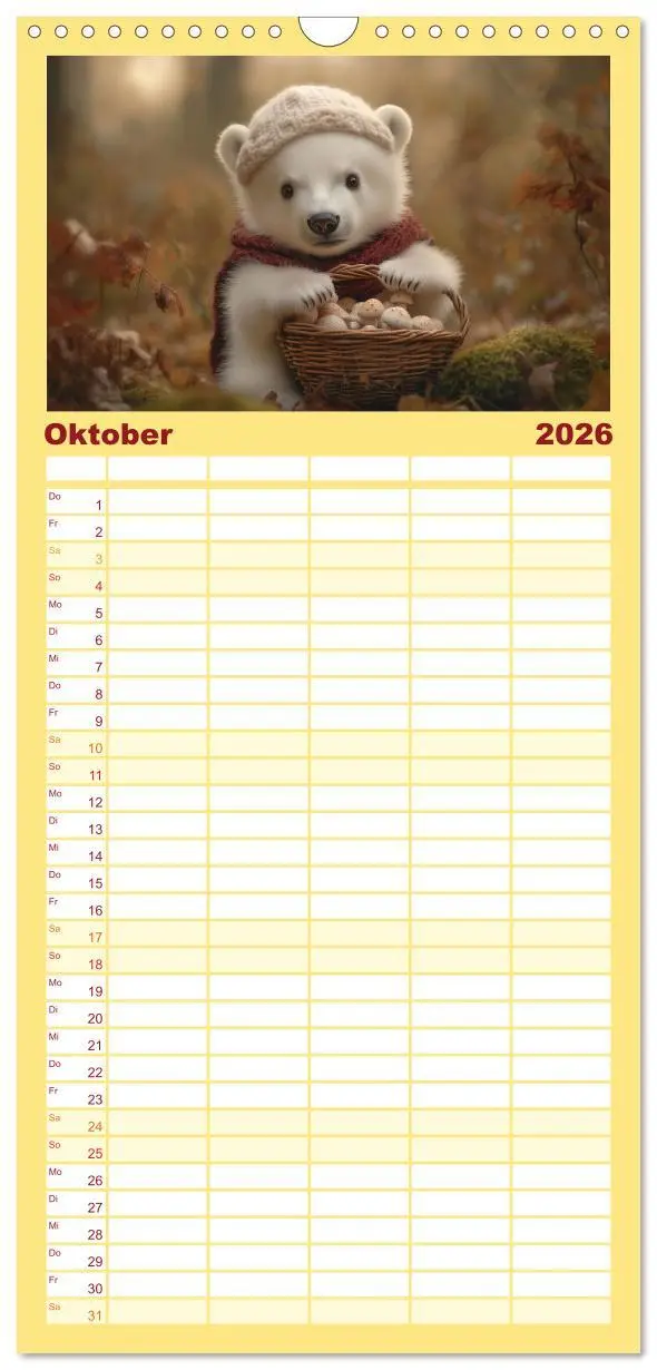 Bild: 9783516601947 | Familienplaner 2026 - Kleiner Eisbär und die große Welt mit 5...