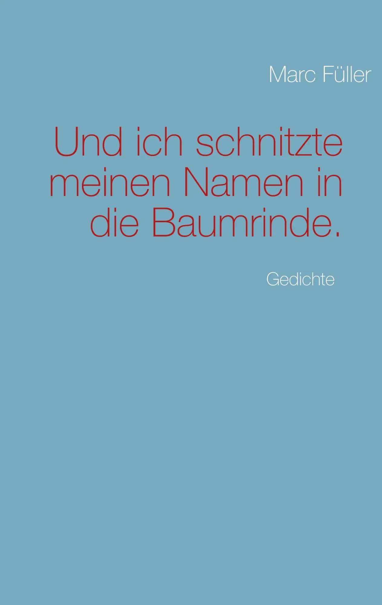 Cover: 9783732281947 | Und ich schnitzte meinen Namen in die Baumrinde. | Gedichte | Füller