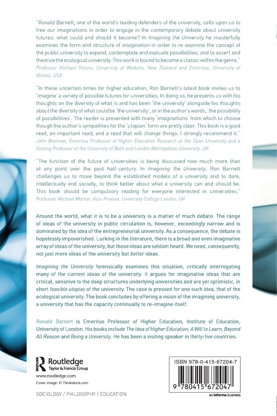 Rückseite: 9780415672047 | Imagining the University | Ronald Barnett | Taschenbuch | Englisch