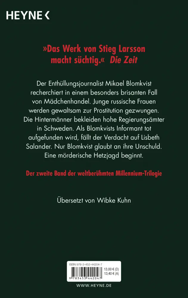 Bild: 9783453442047 | Verdammnis | Die Millennium-Trilogie 2 - Roman | Stieg Larsson | Buch