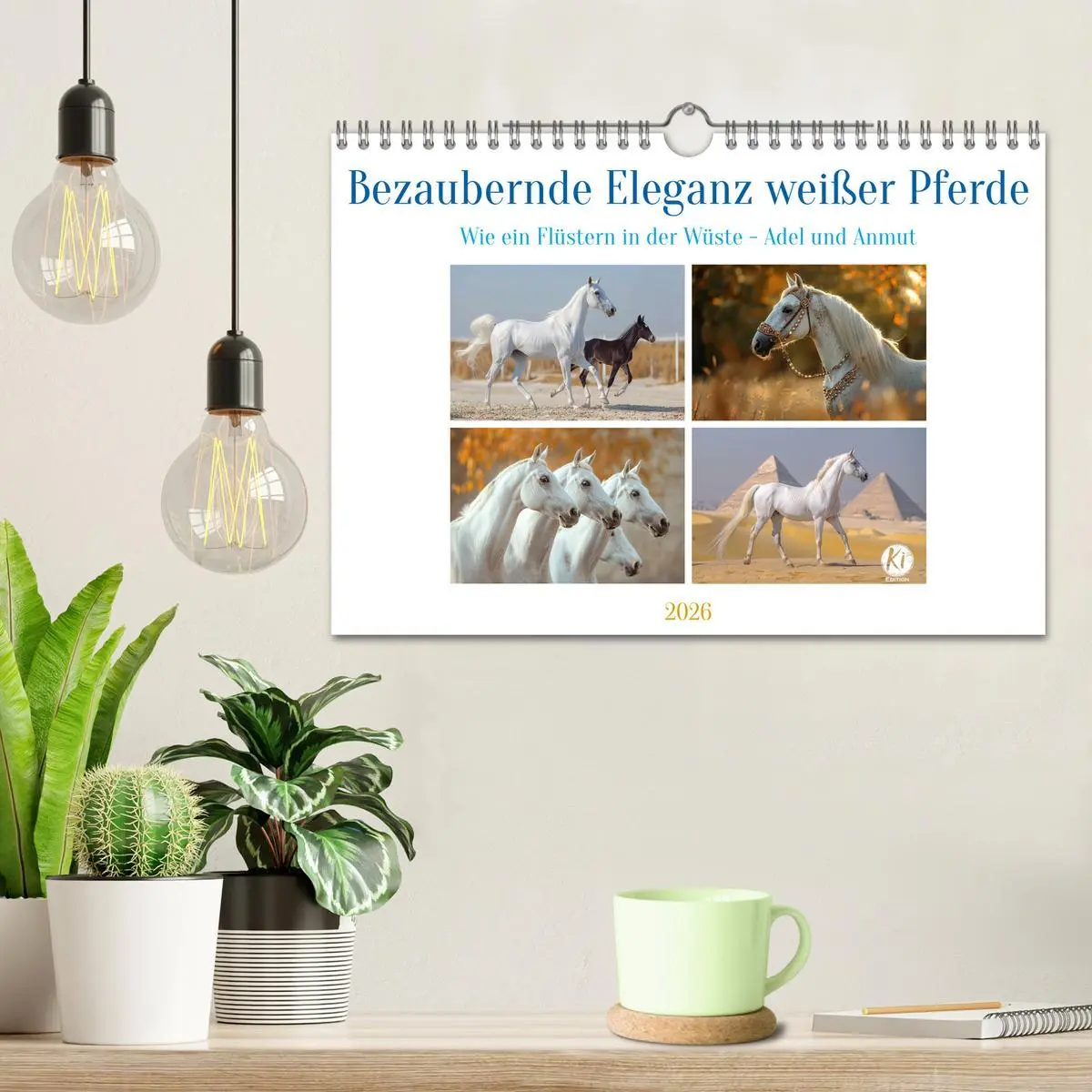 Bild: 9783457332047 | Bezaubernde Eleganz weißer Pferde (Wandkalender 2026 DIN A4 quer),...