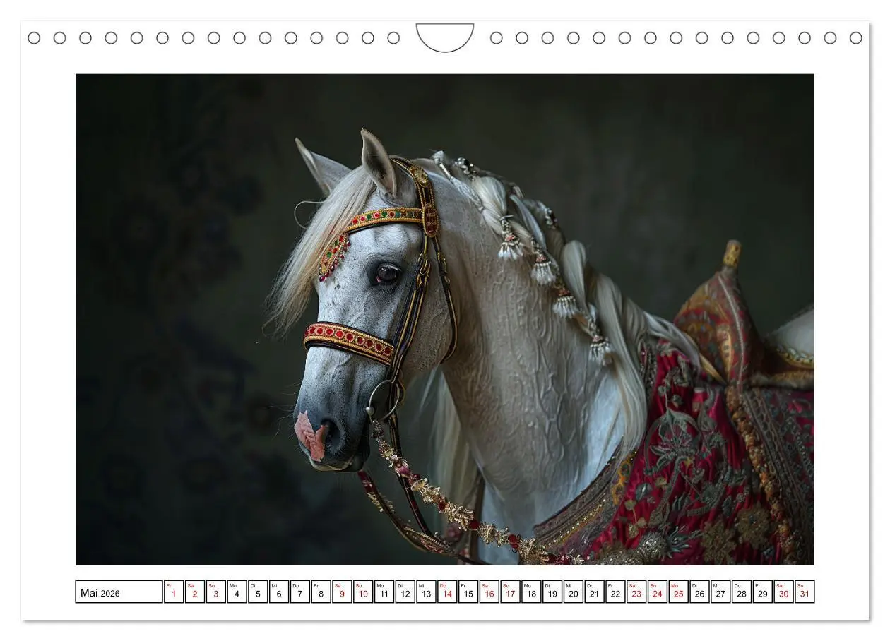 Bild: 9783457332047 | Bezaubernde Eleganz weißer Pferde (Wandkalender 2026 DIN A4 quer),...