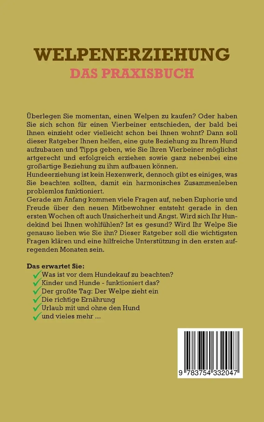 Rückseite: 9783754332047 | Welpenerziehung für Einsteiger - Das Praxisbuch für die...