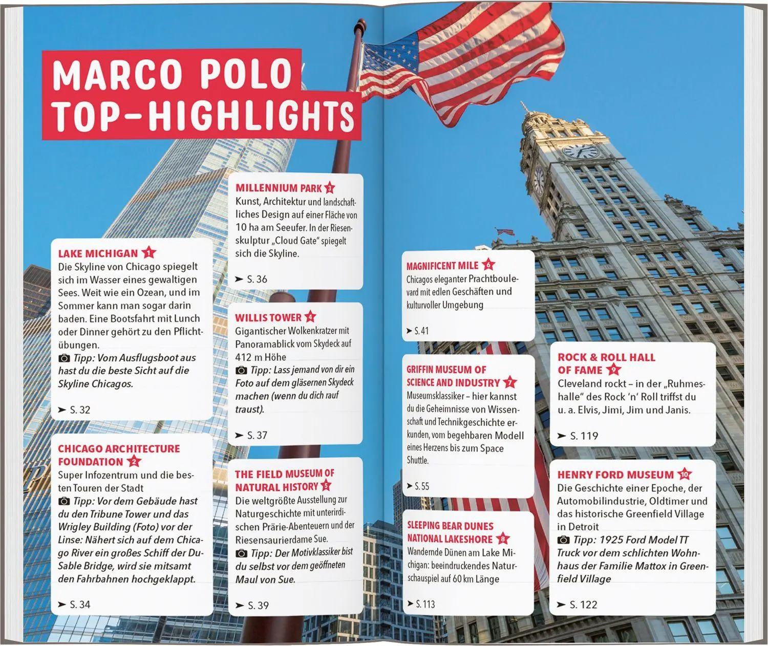 Bild: 9783829742047 | MARCO POLO Reiseführer Chicago und die Großen Seen | Jeier (u. a.)