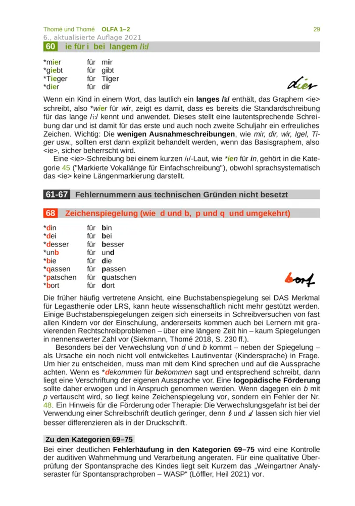 Bild: 9783942122047 | OLFA 1-2: Oldenburger Fehleranalyse für die Klassen 1 und 2. | 52 S.