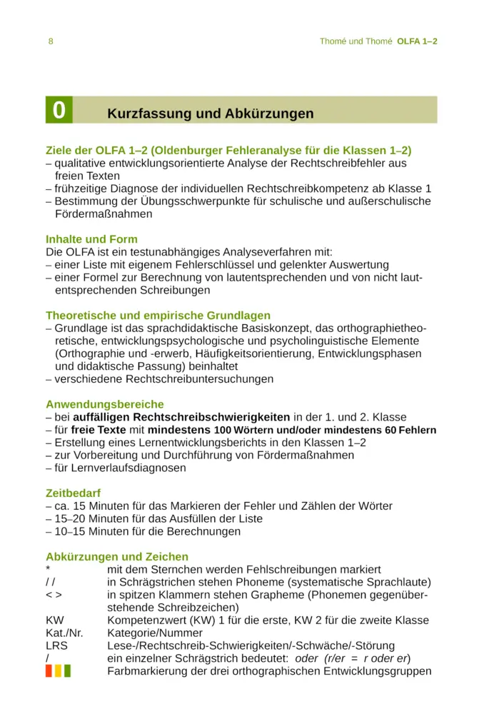 Bild: 9783942122047 | OLFA 1-2: Oldenburger Fehleranalyse für die Klassen 1 und 2. | 52 S.