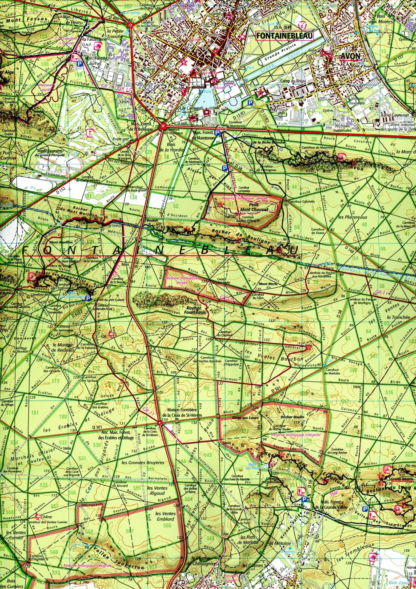Bild: 9782758552147 | Forêt de Fontainbleau Trois Pignons 1:25 000 | (Land-)Karte | 2022