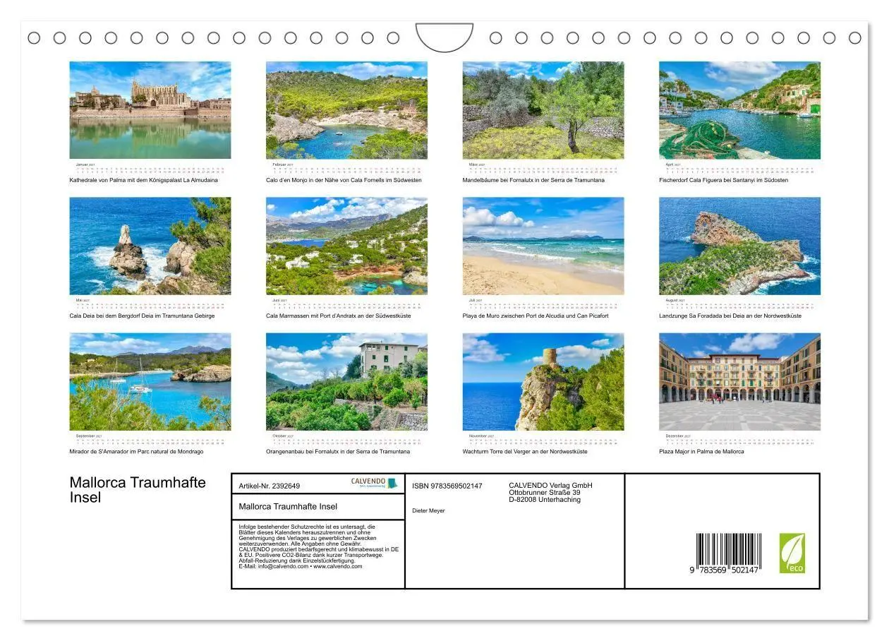 Bild: 9783569502147 | Mallorca Traumhafte Insel (Wandkalender 2027 DIN A4 quer), CALVENDO...