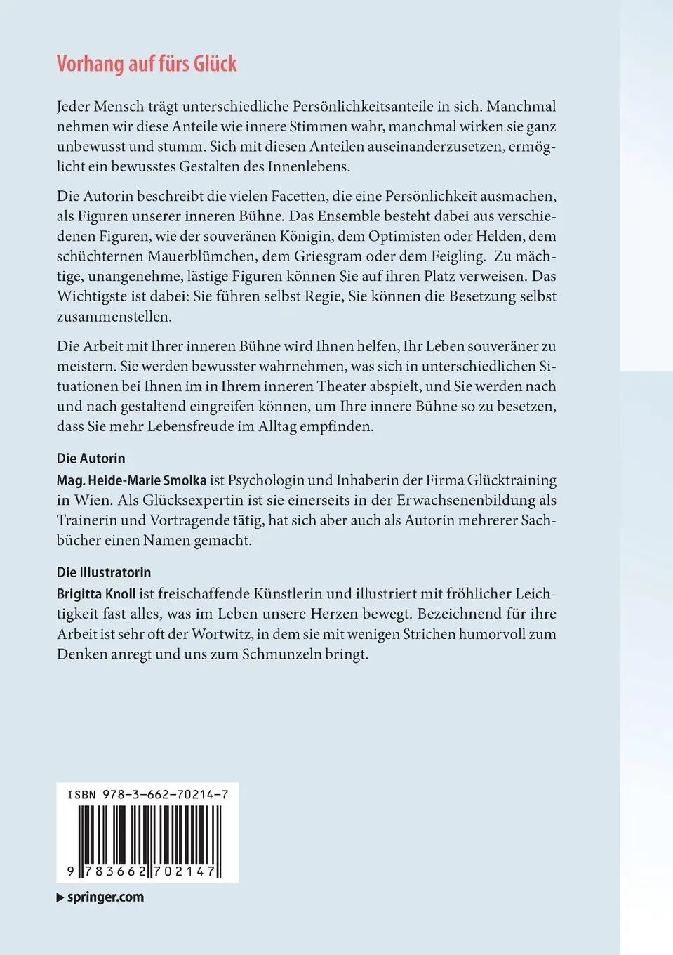 Rückseite: 9783662702147 | Vorhang auf fürs Glück | Drehbuch für mehr Lebensfreude | Smolka | vii
