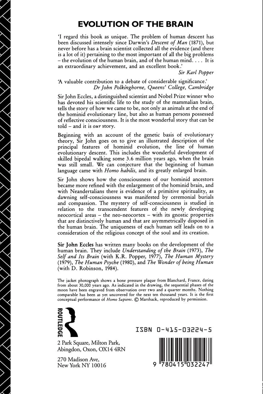 Rückseite: 9780415032247 | Evolution of the Brain | Creation of the Self | John C. Eccles | Buch