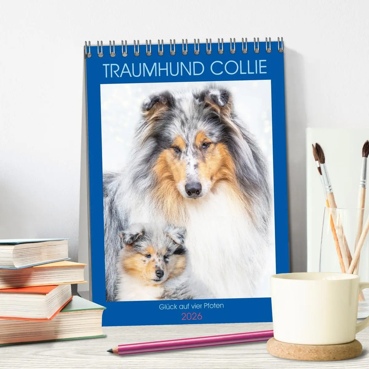Bild: 9783516332247 | Traumhund Collie - Glück auf vier Pfoten (Tischkalender 2026 DIN A5...