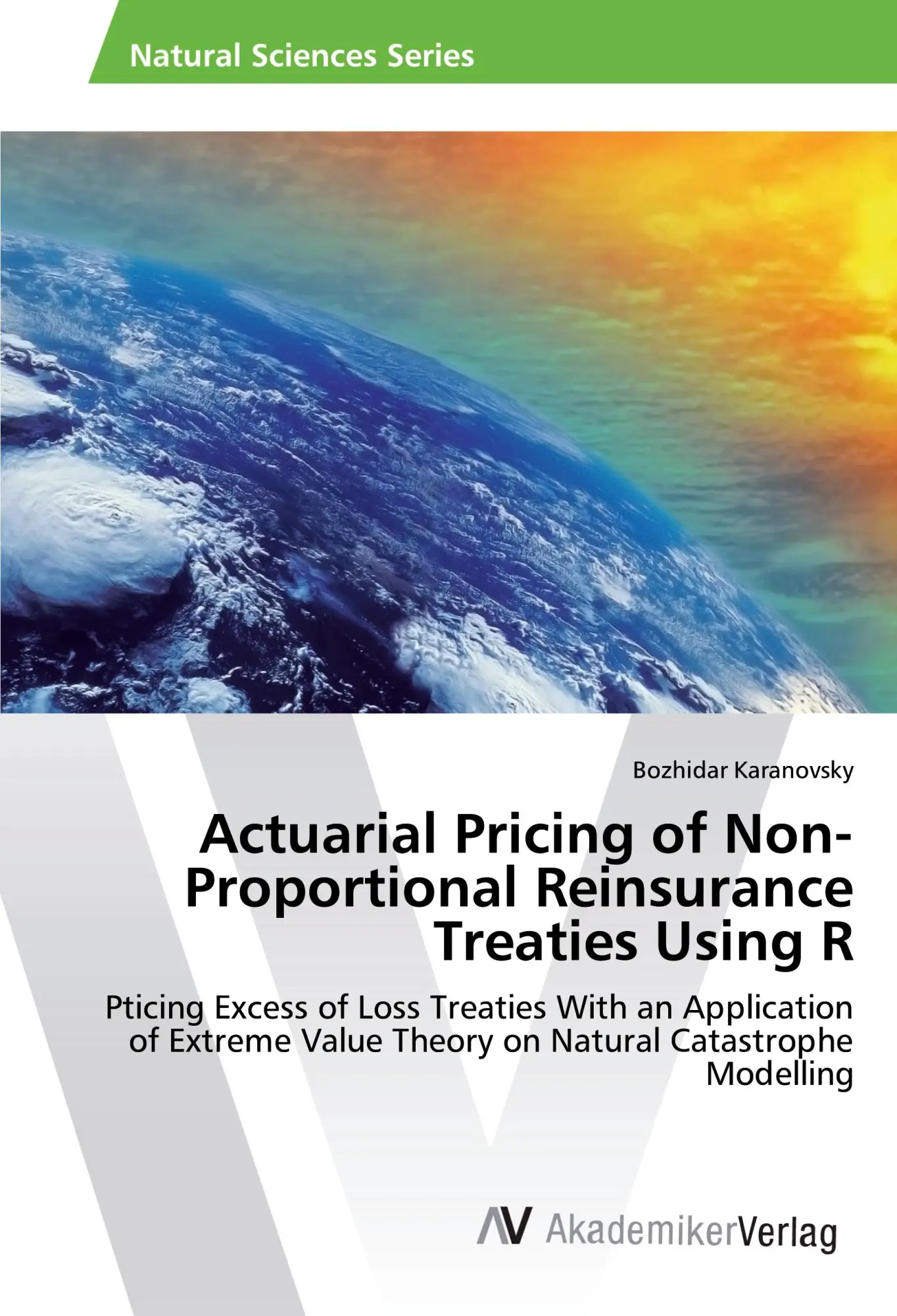 Cover: 9783639882247 | Actuarial Pricing of Non-Proportional Reinsurance Treaties Using R