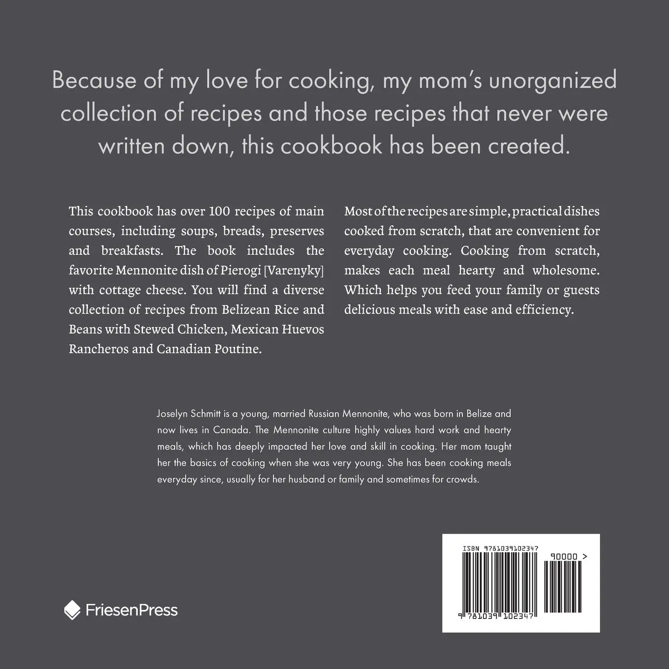 Rückseite: 9781039102347 | Mom's Unwritten Recipes | Main Courses | Joselyn Schmitt | Taschenbuch