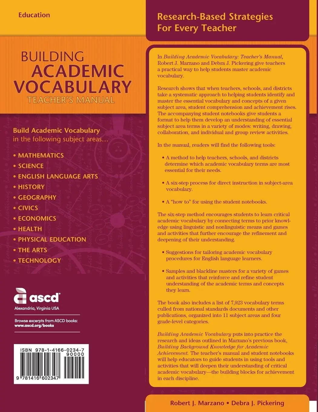 Rückseite: 9781416602347 | Building Academic Vocabulary | Robert J Marzano (u. a.) | Taschenbuch