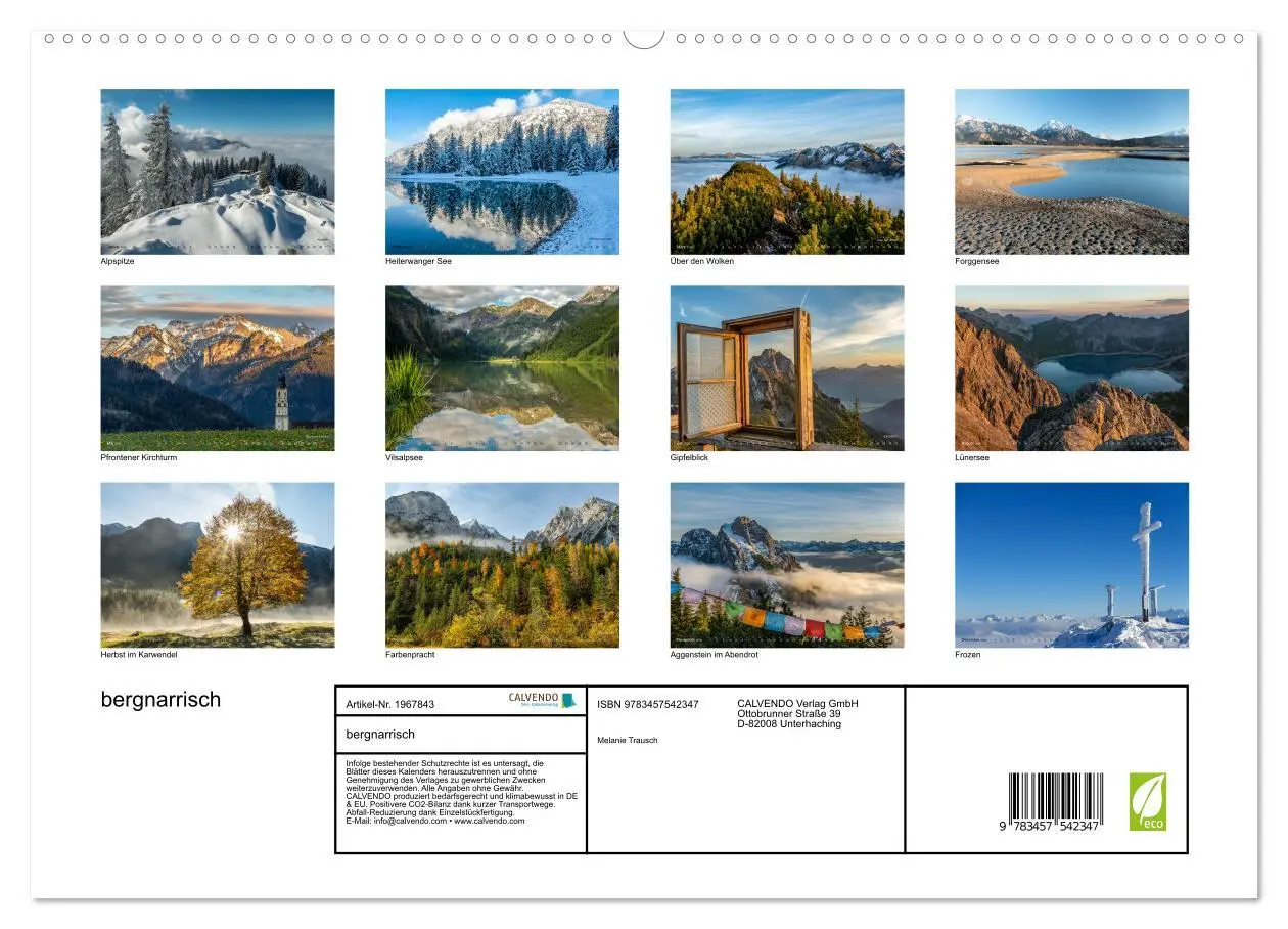 Bild: 9783457542347 | bergnarrisch (hochwertiger Premium Wandkalender 2026 DIN A2 quer),...