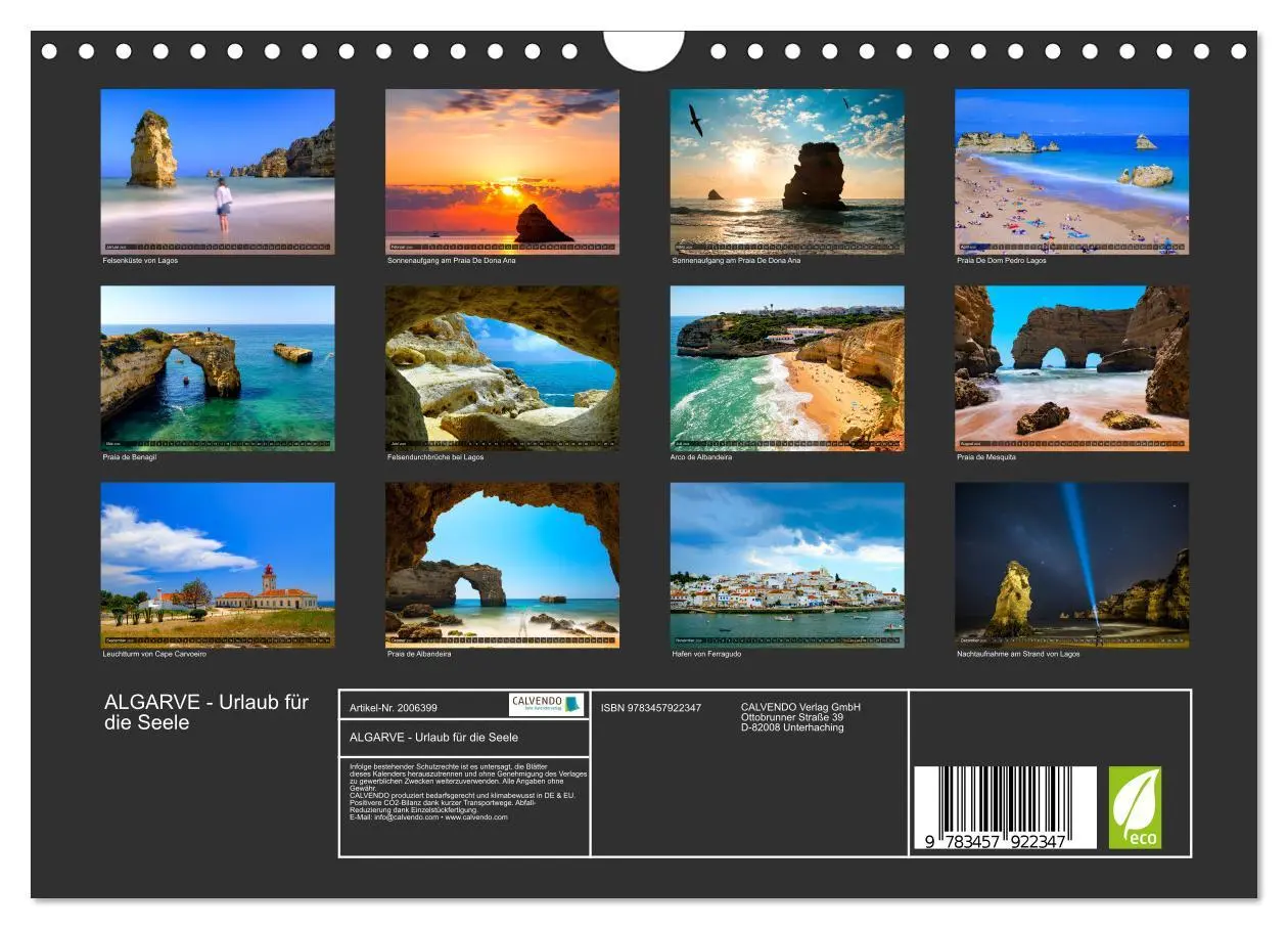 Bild: 9783457922347 | ALGARVE - Urlaub für die Seele (Wandkalender 2026 DIN A4 quer),...
