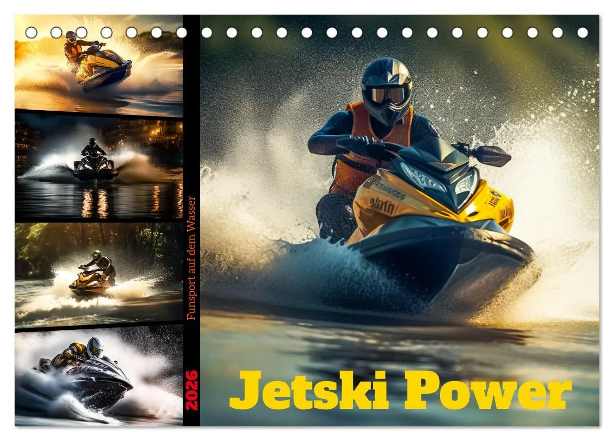 Cover: 9783457532447 | Jetski Power (Tischkalender 2026 DIN A5 quer), CALVENDO Monatskalender