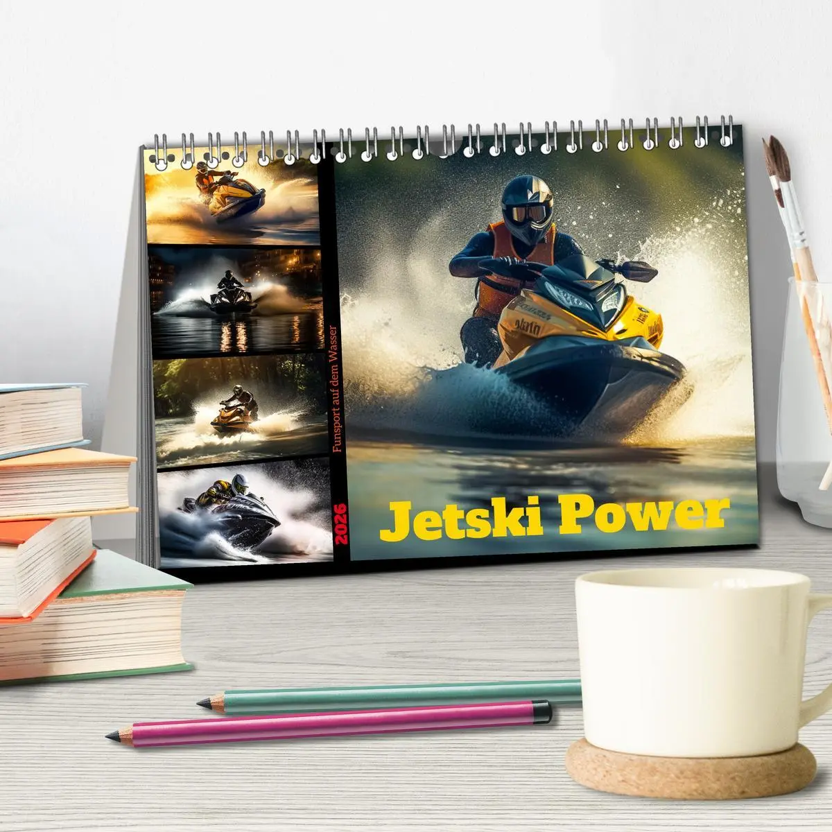 Bild: 9783457532447 | Jetski Power (Tischkalender 2026 DIN A5 quer), CALVENDO Monatskalender