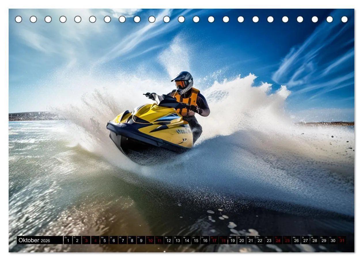 Bild: 9783457532447 | Jetski Power (Tischkalender 2026 DIN A5 quer), CALVENDO Monatskalender